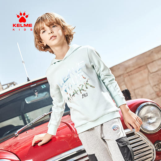 kelme（kids）男童卫衣春季新款潮长袖连帽上衣洋气儿童帽衫 商品图3