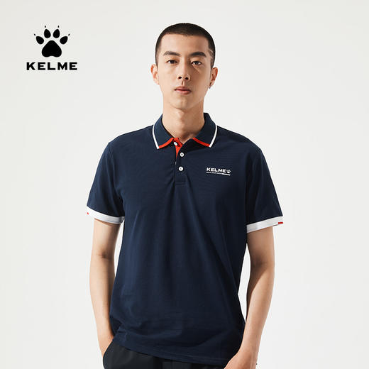 卡尔美POLO衫男短袖纯棉纯色时尚休闲商务翻领修身保罗衫T恤 商品图0