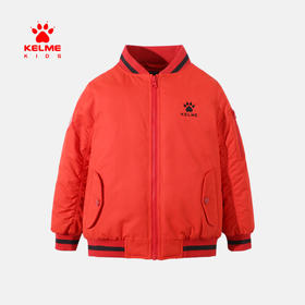 kelme（kids）童装男童棒球领棉衣新款烫画开衫拉链外套上衣,