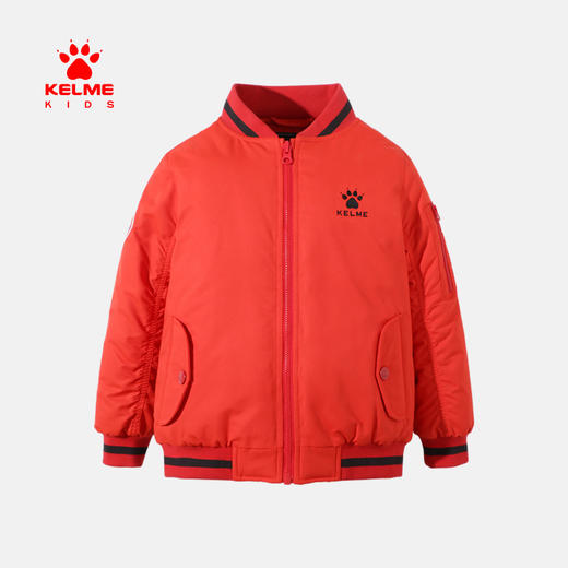 kelme（kids）童装男童棒球领棉衣新款烫画开衫拉链外套上衣, 商品图0