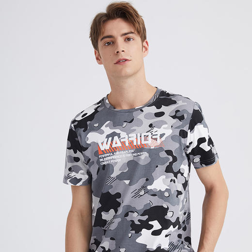 KELME卡尔美夏季新款迷彩短袖上衣秋季运动休闲时尚半袖宽松 商品图2