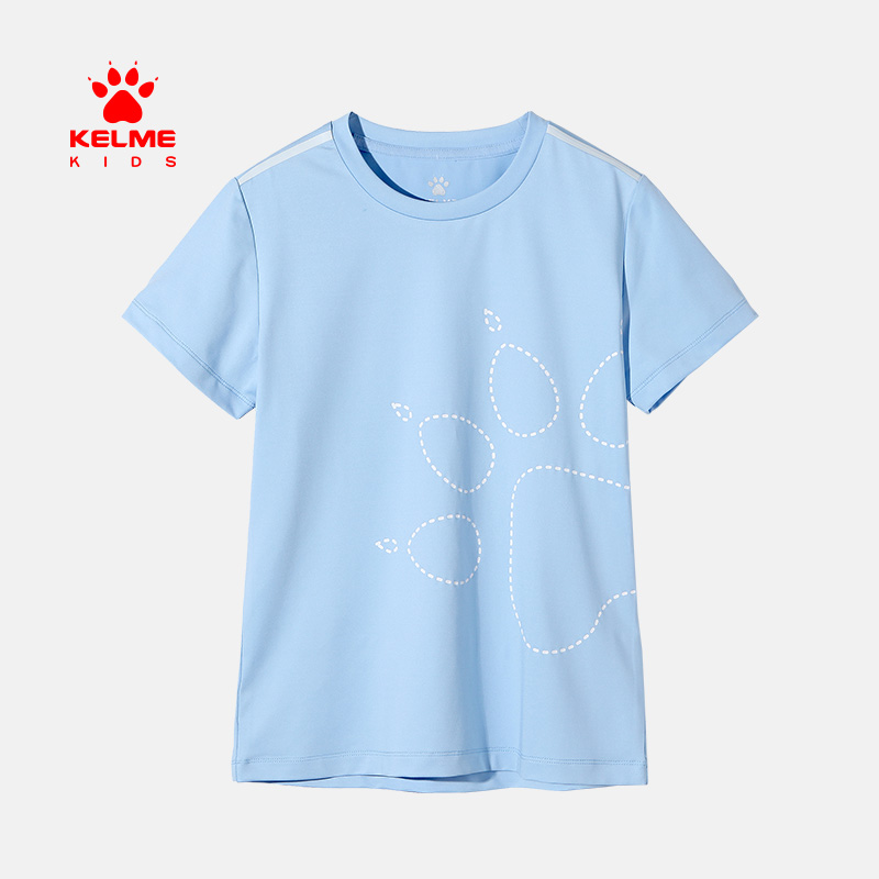 kelme（kids）男童T恤儿童运动短袖夏新中大童短袖儿童速干T