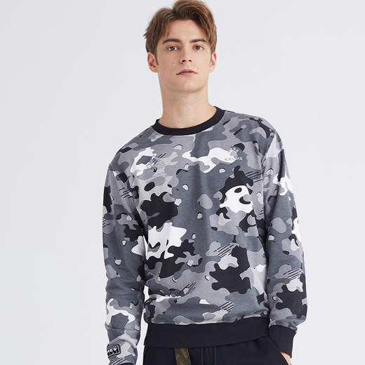 卡尔美秋季新款迷彩卫衣男休闲宽松外套运动套头衫外套 商品图2