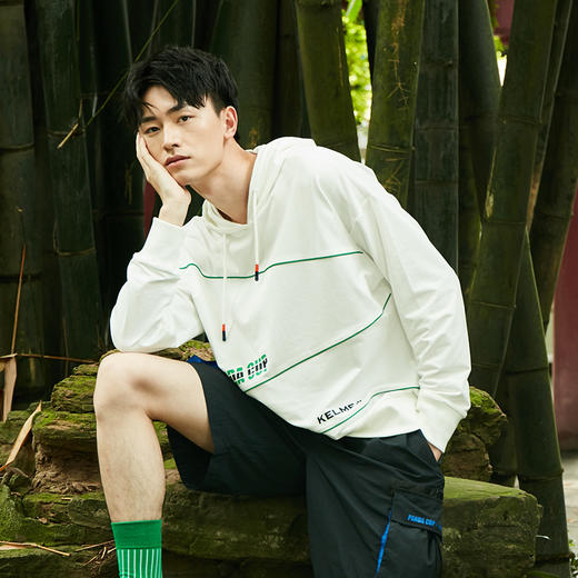 卡尔美熊猫杯系列卫衣男女同款新款连帽潮流休闲运动服 商品图2