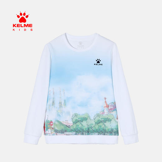 kelme（kids）男童长袖春季新款儿童印花长袖T恤圆领上衣潮 商品图0