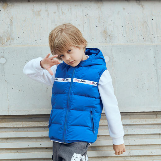 kelme（kids）儿童男童马甲冬季可双面外穿时尚羽绒服连帽背心36943014, 商品图2