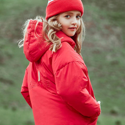 TM-kelme（kids）冬季新款女童薄羽绒服童装连帽绣花洋气羽绒外套36944014 商品图1