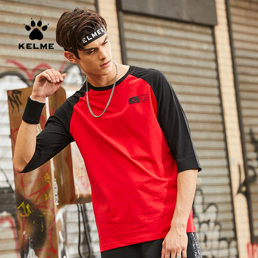 kelme卡尔美春夏新款运动T恤男士休闲篮球七分袖中袖宽松韩版短袖 商品图0