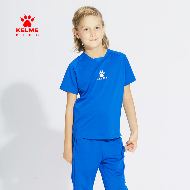 kelme（kids）男童短袖T恤新款男孩夏装半袖足球衫体恤上衣潮