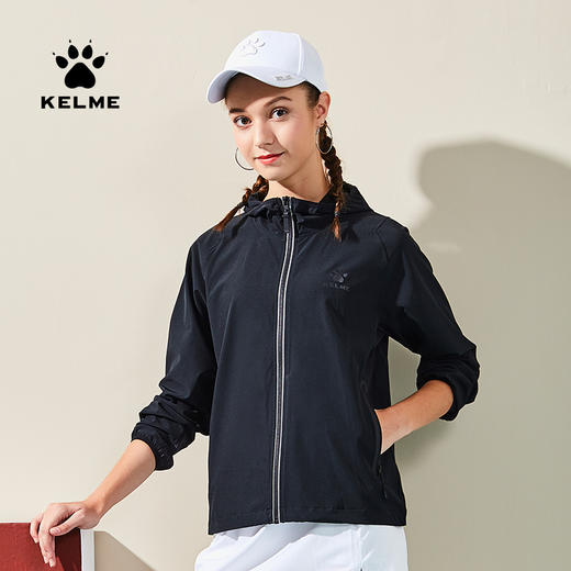 卡尔美官网男女运动套装薄黑白防风防晒户外运动外套夹克潮 商品图0