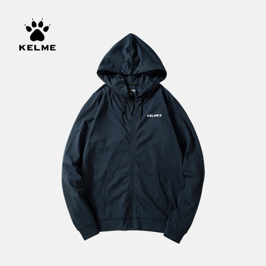 卡尔美男士针织外套长袖连帽休闲卫衣秋季宽松学生薄款上衣 商品图0