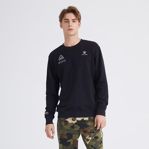 KELME卡尔美新款男圆领休闲卫衣运动时尚套头衫宽松外套上衣 商品图2