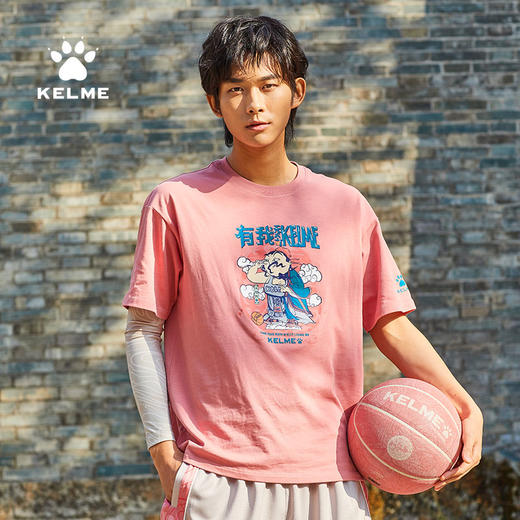 kelme卡尔美t恤男新款半袖篮球文化衫运动短袖宽松中国风印花 商品图3