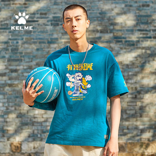 kelme卡尔美t恤男新款半袖篮球文化衫运动短袖宽松中国风印花 商品图0
