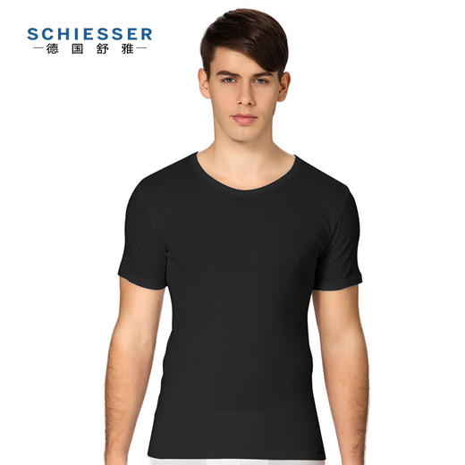 【冰丝速干】SCHIESSER/舒雅男士冰丝V领打底短袖上衣T恤35/1769M 商品图0