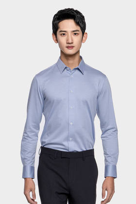 callisto蓝雀色牙签纹尖领衬衫 SPCSL045BL