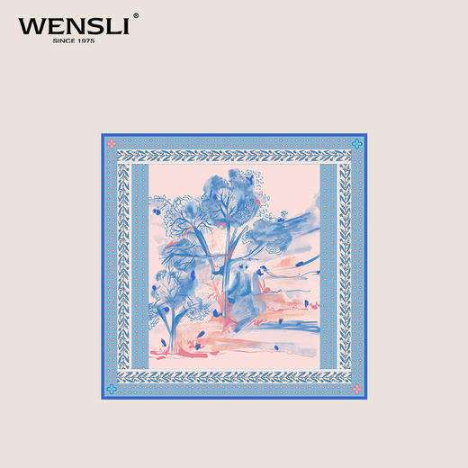 万事利“九溪烟树”双面印花大方巾 商品图3