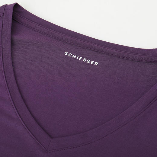 【经典兰精莫代尔】SCHIESSER/舒雅男士莫代尔纯色家居短袖上衣T恤35/11833M 商品图5