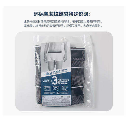 佐丹奴男装三色平角内裤3条装（贴身衣物，不设退换）01179013 商品图4
