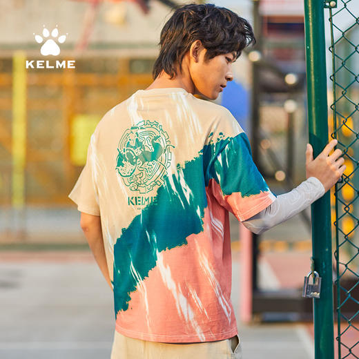 kelme卡尔美t恤男新款中国风印花短袖宽松纯棉半袖篮球文化衫 商品图4