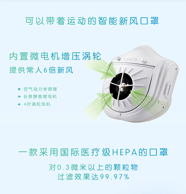 原森态电动送风口罩成人款q5pro