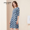皮尔卡丹女装春季新款蓝色碎花连衣裙圆领A字裙P94DL28L3
 商品缩略图1