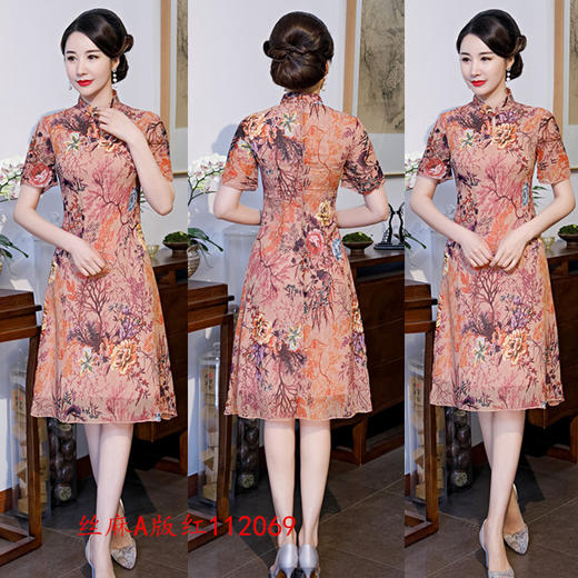 SKY  112069复古改良大码新版A版旗袍裙 商品图1