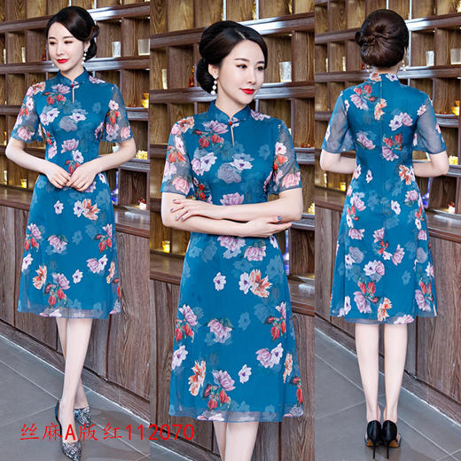 SKY  112069复古改良大码新版A版旗袍裙 商品图2