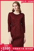 皮尔卡丹女装秋季新品酒红色长袖淑女连衣裙端庄高贵一步裙
 商品缩略图5