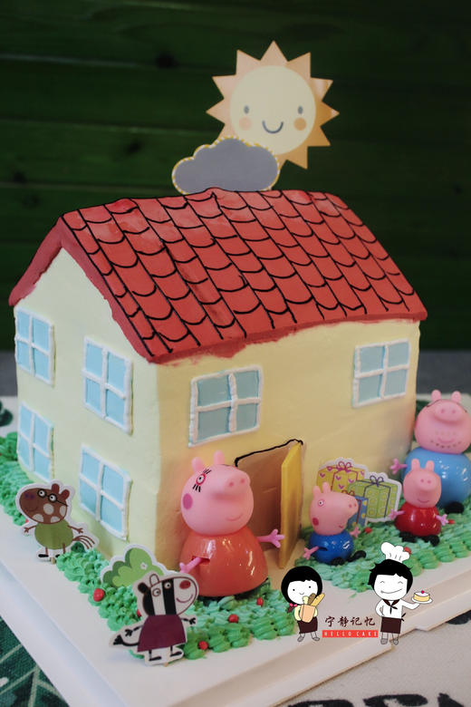 奶油蛋糕 下单前请仔细阅读商品详情 小猪佩奇 房屋如需增加或者修改文字 请下单备注 商品图0