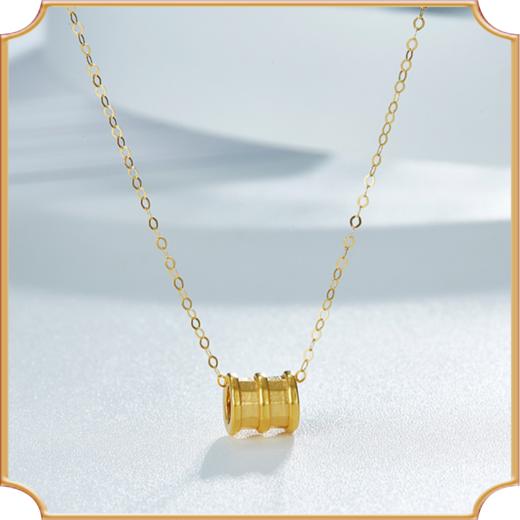 小蛮腰/爱心黄金挂坠18K闪O链项链足金3D硬金吊坠套装链LP0432/LP0432+LP0425 商品图2