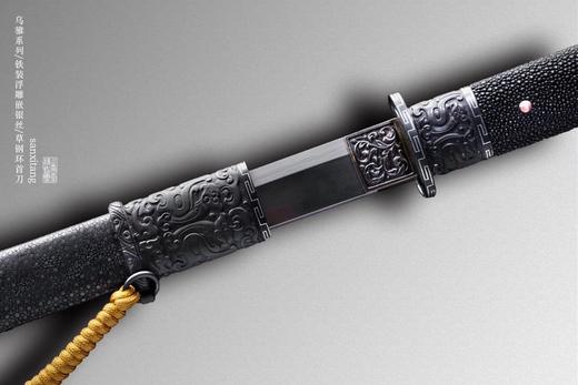 乌骓 铁装浮雕嵌银丝 龙环首刀 未开刃 商品图1