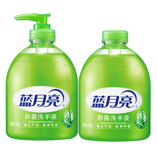 蓝月亮洗手液抑菌芦荟滋润500g瓶+500g补充装家用洗手液 商品图0