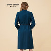 皮尔卡丹女装秋冬季新款蓝色长袖含羊毛连衣裙时尚收腰V领A字裙
 商品缩略图2