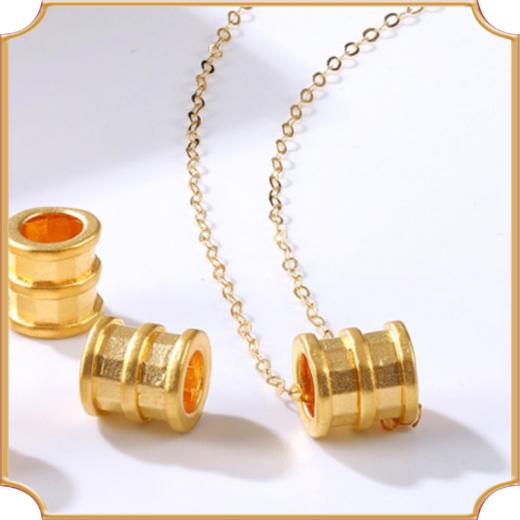 小蛮腰/爱心黄金挂坠18K闪O链项链足金3D硬金吊坠套装链LP0432/LP0432+LP0425 商品图1