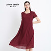 皮尔卡丹女装夏季新款暗红色中长款短袖连衣裙时尚个性裙子女
 商品缩略图0