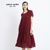 皮尔卡丹女装夏季新款暗红色中长款短袖连衣裙时尚个性裙子女
 商品缩略图1