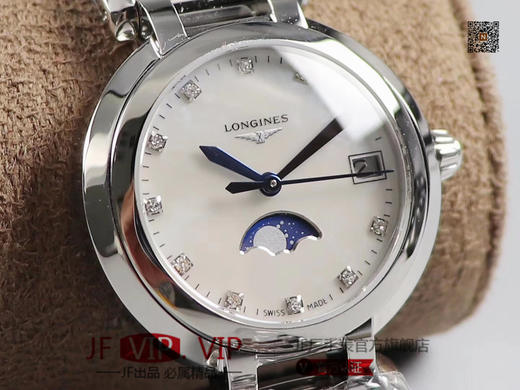 GS匠心之作【落落大方 腕间淑女】——浪琴表心月系列月相腕表优雅而至。典雅别致的外观，与正品一致的月相功能。温柔的外表之下，蕴含一颗“月相”表芯。 商品图6