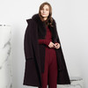 PH90A瑟俪新款两件套大狐狸毛领内外两穿长款羊毛呢大衣 商品缩略图2