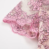 QF81D斯尔丽夏季新品丝质粉色绣花蕾丝常规款宽松短袖连衣裙 商品缩略图4