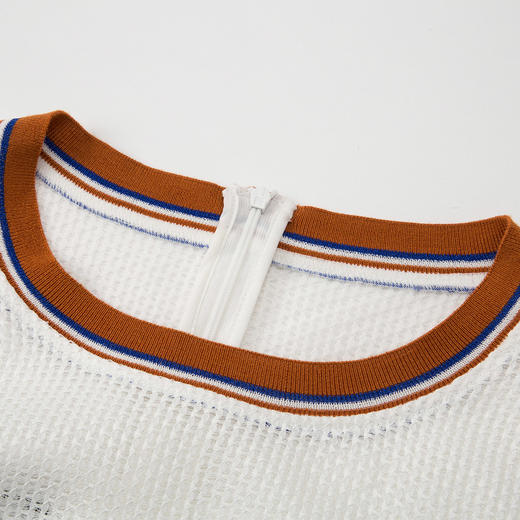 QF87A斯尔丽夏季新品镂空中长款修身七分袖连衣裙 商品图3