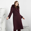 ND90X瑟俪新款奢华风狐狸毛领收腰长款羊毛大衣 商品缩略图0
