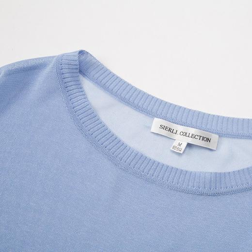 QF61A斯尔丽夏季新品  粘纤纯色内搭清新宽松喇叭袖上衣 商品图4