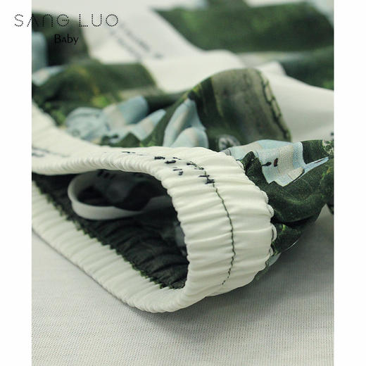 SANGLUO男童汽车印花舒适柔软桑蚕丝儿童睡衣套装 商品图2