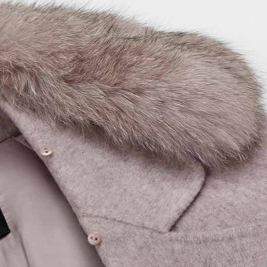 PH91A冬季新品毛呢中长款宽松西装狐狸毛领长袖女士大衣 商品图4