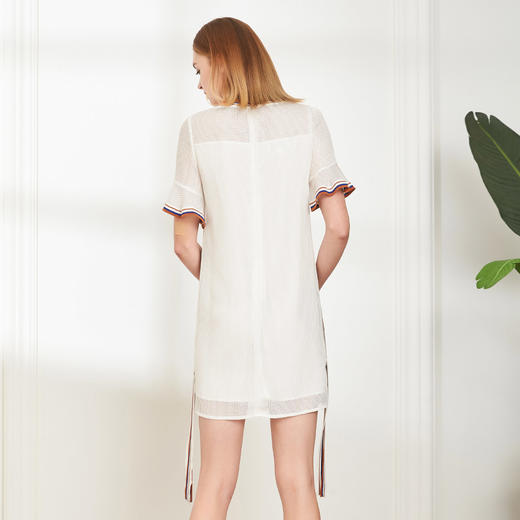 QF87A斯尔丽夏季新品镂空中长款修身七分袖连衣裙 商品图1