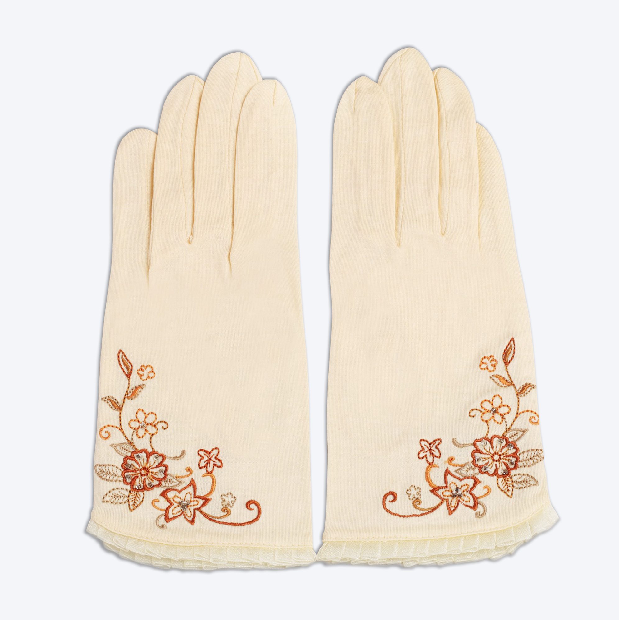 时尚绣花蕾丝边UV手套 KSS1422007 上