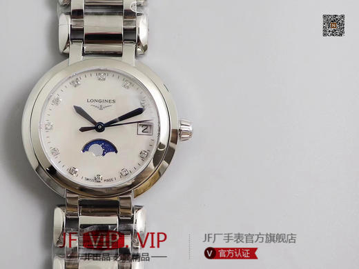 GS匠心之作【落落大方 腕间淑女】——浪琴表心月系列月相腕表优雅而至。典雅别致的外观，与正品一致的月相功能。温柔的外表之下，蕴含一颗“月相”表芯。 商品图5