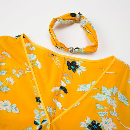 QG2A1斯尔丽夏季新品 桑蚕丝印花灯笼长袖常规款气质优雅开衫 商品图3