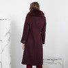 ND90X瑟俪新款奢华风狐狸毛领收腰长款羊毛大衣 商品缩略图4